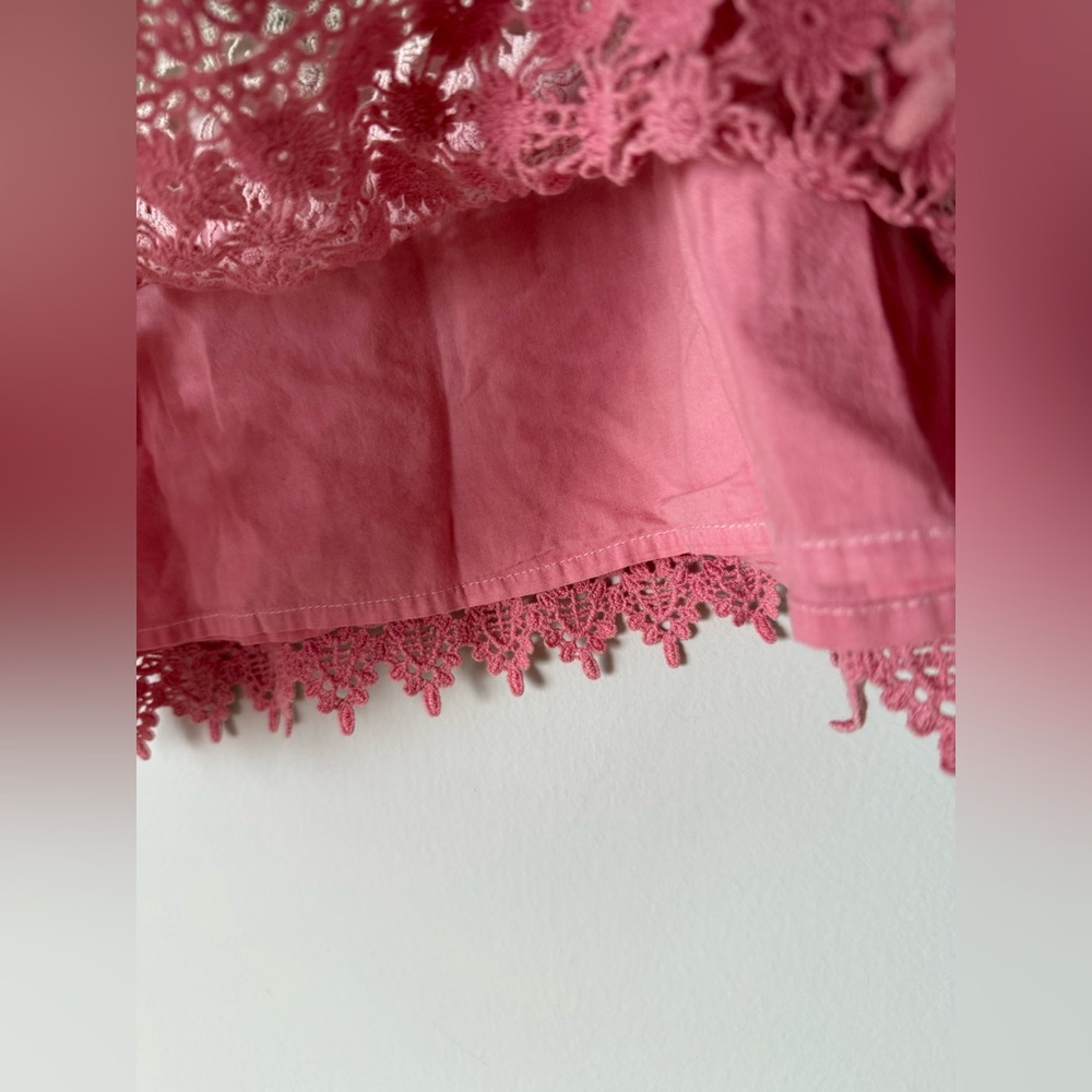 En Crème Ombré Fully Lined 100% Cotton Boho Crochet Tank Top - Picture 2 of 4